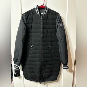 Vintage Diesel Black Quilted down Puffer long zip up winter parka Jacket